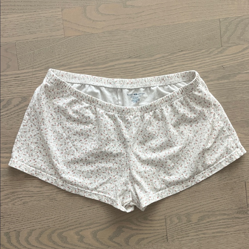 Brandy Melville Cream Floral Pajama Shorts
